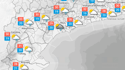 La previsió meteorològica a Tarragona per dilluns, 20 de juny. Foto: Meteocat