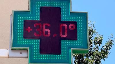 36 grados, este lunes en una farmacia de Reus. foto: alfredo gonzález