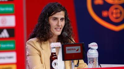 La seleccionadora nacional femenina Montse Tomé durante la rueda de prensa. Foto: EFE
