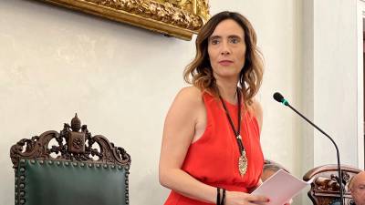 Sandra Guaita, en la seva primera intervenció com a nova alcaldessa de Reus. Foto: Alfredo González
