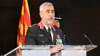 El jefe de la Comissaria General d’Investigació Criminal (CGIC), Ramón Chacón, durante el acto del Día de las Escuadras de la División de Investigació. Foto: ACN