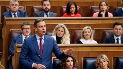 El presidente, Pedro Sánchez, en el Congreso de los Diputados. Foto: EFE