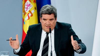 El ministro de Seguridad Social, José Luis Escrivá durante la rueda de prensa celebrada este martes tras el Consejo de Ministros celebrado en el Palacio de La Moncloa. Foto: EFE