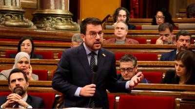 El president de la Generalitat en el Parlament. Foto: ACN
