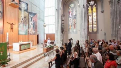 El funeral del empresario reusense tuvo lugar ayer en la parroquia de Sant Joan. Foto: Alba Mariné