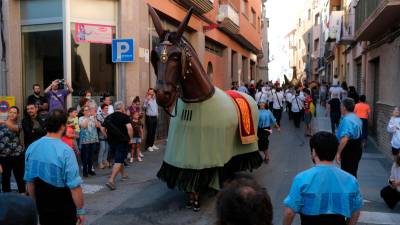 La Mulassa de Tarragona també va participar en la processó. foto:fabián acidres