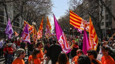 Manifestación del 1 de mayo, en la Rambla Nova de Tarragona. Foto: Àngel Ullate