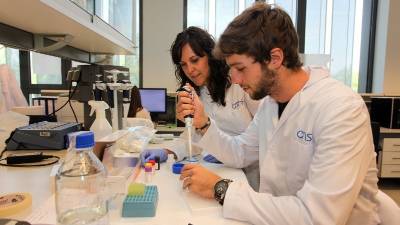 Imatge d´arxiu de dos investigadors del CTNS al laboratori. Foto: Alba Mariné/dt