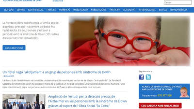 Captura de pantalla del web de la Fundació Catalana Síndrome de Down. Foto: ACN