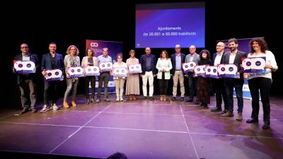 Reconeixemnts per part del Consorci de l’Administració Oberta de Catalunya (AOC) als municipis premiats. Foto: cedida