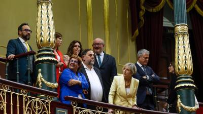 La tribuna de invitados durante la votación en el Congreso. Foto: EFE