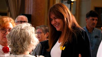 Laura Borràs, expresidenta del Parlament, ha assistit a la conferència de Dolors Feliu al Fòrum Europa. Foto: ACN