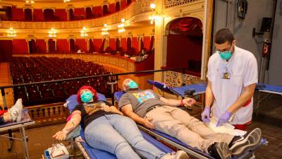 La Marató de Donats de Sang en el Teatre Fortuny se saldó con 617 donaciones.FOTO: ALBA MARINÉ