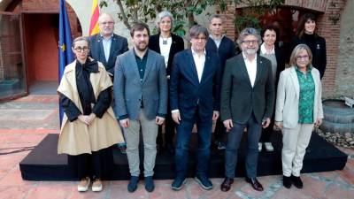 Puigdemont ha presentado el nuevo gobierno del Consell en un acto en Ribesaltes (Francia). En la foto no sale el político tarraconense. Foto: ACN