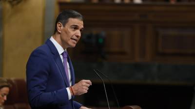 El presidente del Gobierno, Pedro Sánchez, comparece ante el Pleno del Congreso para informar del plan de defensa y del apagón masivo del 28 de abril. Foto: EFE