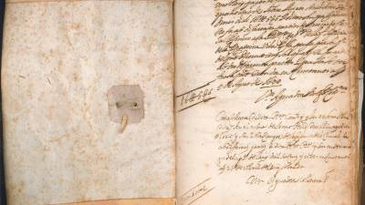 Imagen de la libreta-censal documentada del año 1690. Foto: Cedida
