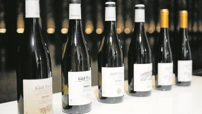 Estos son los seis vinos que produce hoy Giol Porrera. Foto: Fabián Acidres