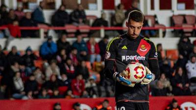Dani Rebollo en el partido frente al Barça Atlètic. Foto: Nàstic
