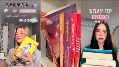 Imagen de varios vídeos de BookTok recomendado libros. Foto: TikTok/DT