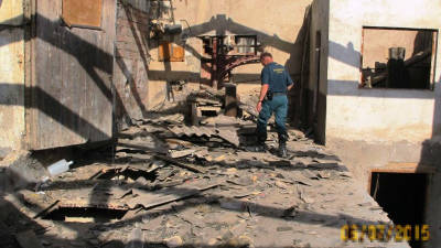 Imagen de los escombros hallados en el edificio. FOTO: Guardia Civil
