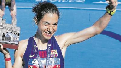 Marta Galimany tras vencer en la Maratón de Sevilla. FOTO: Diario de Sevilla