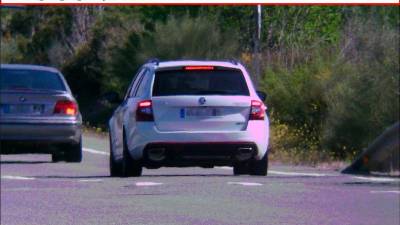 El coche, mientras circulaba a 199 por hora. Foto: Mossos d’Esquadra