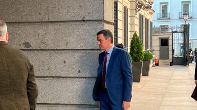 Pedro Sánchez entrando este miércoles al Congreso. Foto: ACN