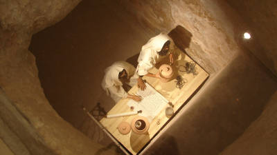 Cisterna musealizada en el Museu Biblic. FOTO: dt