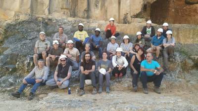 Primeros miembros del IPHES y de la URV en excavar este a&ntilde;o en Atapuerca. FOTO: IPHES