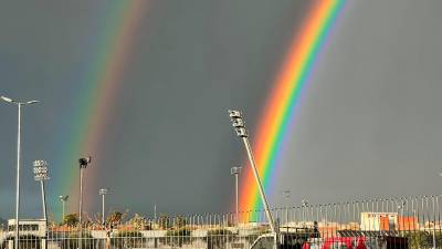 El arco iris en Reus. Foto: Alfredo González