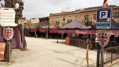 La plaça de Catalunya ja està ambientada. Foto: Àngel Juanpere