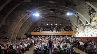 Imagen del espectáculo que David Guapo ofreció en el Palau de Congressos en octubre. Foto: dt
