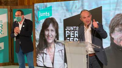 Imagen del primer mitin de campaña de JxCat con Rull y Turull. Foto: Alfrego González
