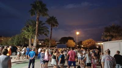 Manifestación en el camping La Corona de Cambrils.