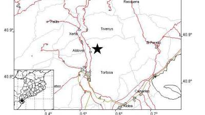 El terratrèmol ha tingut lloc a la serra de Cardó. Foto: ICGC