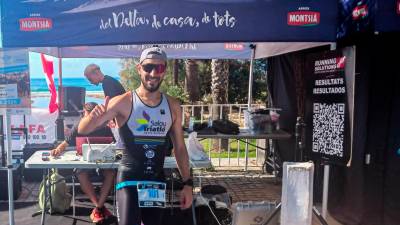 Raúl Martín, primer ganador del Triatlón de Cambrils. Foto; DT