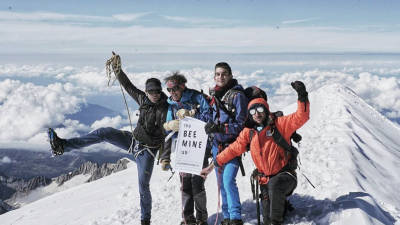 Jon Diéguez, Òscar Cadiach, Gerard Descarrega y Xisco López, en la cima. FOTO: Cedida