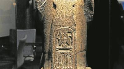 Estatua del dios Re-Haractes, reinado de Rams&eacute;s II. FOTO: Pere Ferr&eacute;