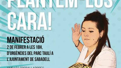 Cartell difós a Twitter per Endavant convocant una manifestació per dijous a Sabadell, on es veu un dibuix d'una professional sanitària pegant una bufetada al conseller Antoni Comín.