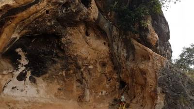 Las excavaciones en la Balma de la Graiera. FOTO; CALAFELL TV