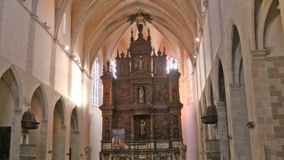 Imatge d´arxiu de l´interior de l´església de Sant Joan Baptista de Valls, que fou construïda entre el 1553 i el 1568. Foto: DT