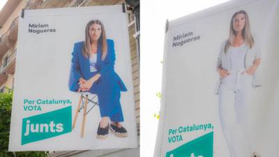 Dos de los carteles de Míriam Nogueras. Foto: Àngel Ullate