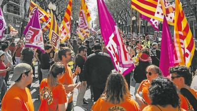 Manifestación en Tarragona para pedir aumento salarial contra el IPC. Foto: Àngel Ullate