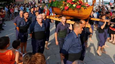 La imagen de Sant Pere en procesión, el año 2018.