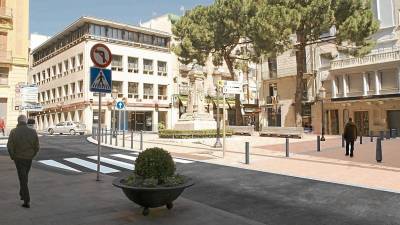 Imagen virtual de cómo quedará la plaza Catalunya tras las obras de reforma. Foto: Ayuntamiento de Reus