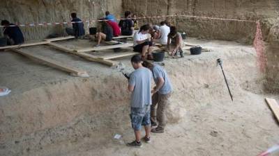Excavacions a La Mina, al Barranc de la Boella, aquests dies. FOTO: Ariadna Timoneda/IPHES