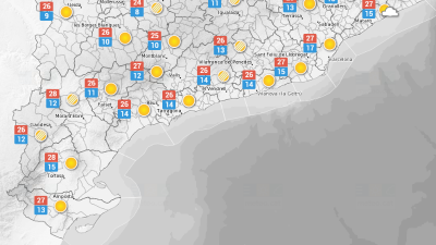 La previsió meteorològica d'aquest dilluns, 28 de setembre. Foto: Meteocat