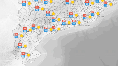 La predicció meteorològica d'aquest dimecres a Tarragona. FONT: Meteo.cat