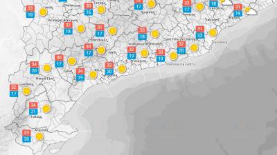 La previsió meteorològica a Tarragona per divendres, 24 de juny. Foto: Meteocat