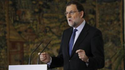 El presidente del Gobierno, Mariano Rajoy, durante su intervención en la presentación del Plan Extraordinario de Inversiones en Carreteras. Foto: EFE